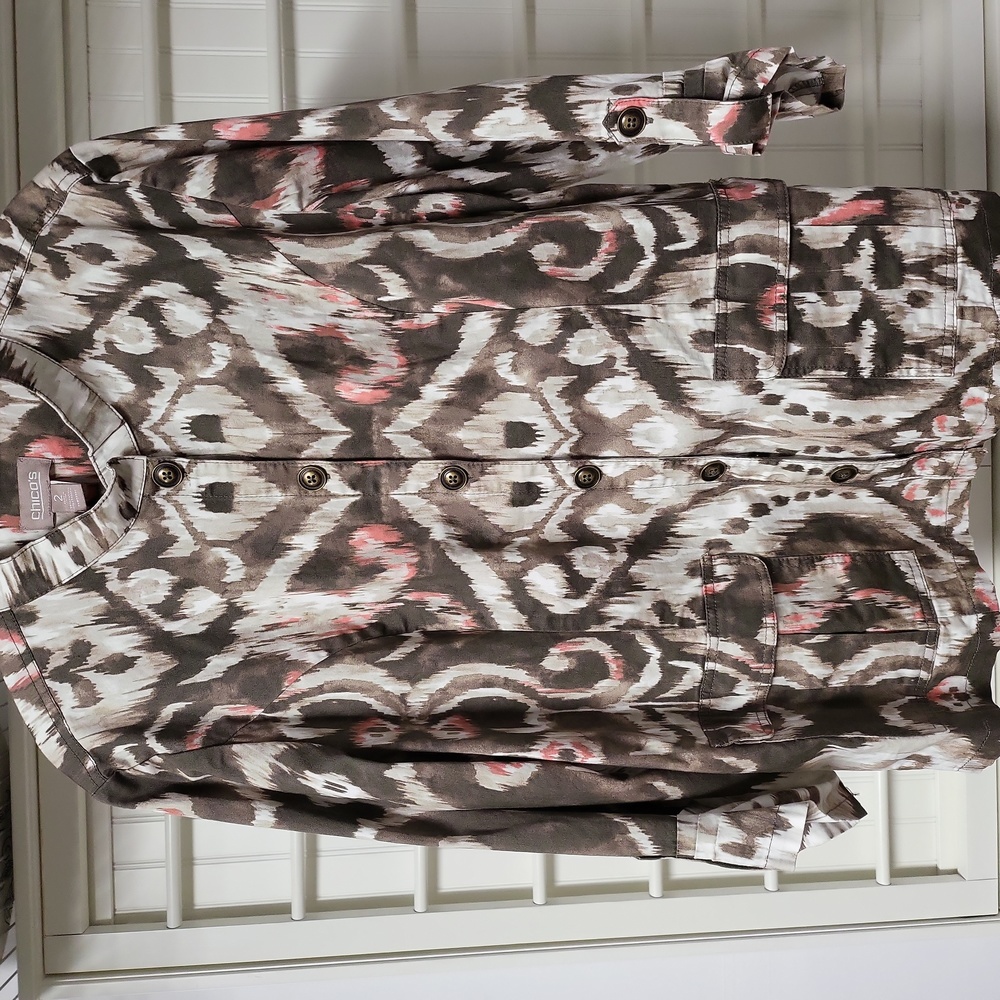 Chico's, multicolor, size 2 Chico sizing, button up jacket